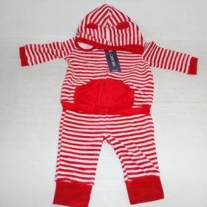 CHEROKEE 2-PIECE Hoodie Pant SET red and white New
